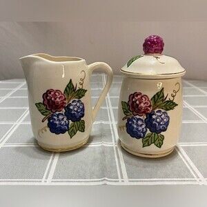 Vintage Knotts Berry Farm Syrup & Jam Sugar & Creamer Fruit Kitchen Dining